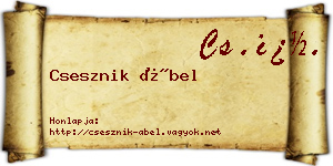Csesznik Ábel névjegykártya
