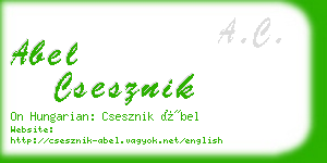 abel csesznik business card